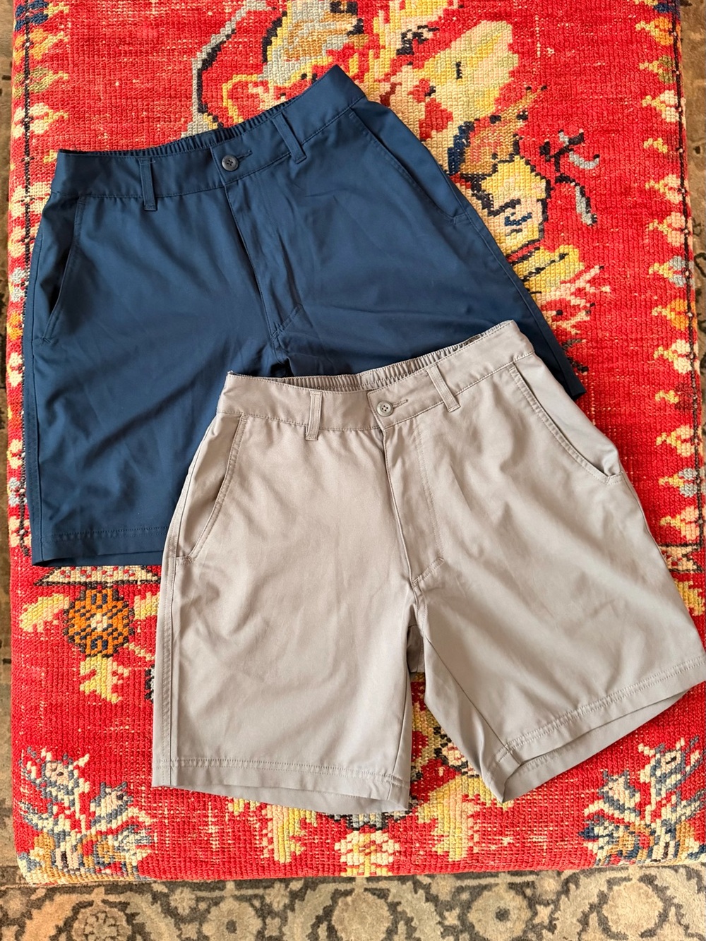Columbia Men's Navy and Khaki Flat Front Performance Shorts
